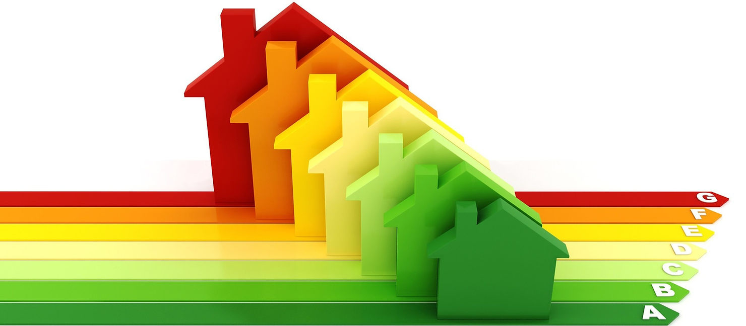 Coloured energy rating chart graphic