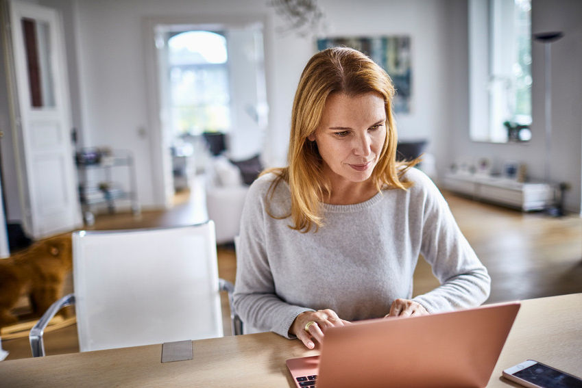 Lady working from home